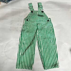 10. Green Pinstripe Overalls Happy Kid Striped